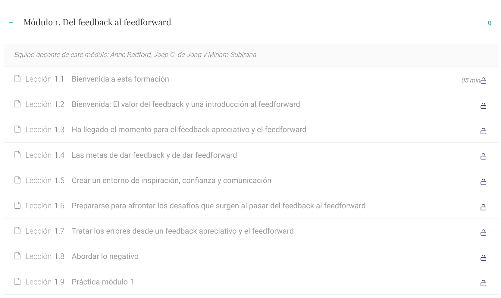 Formación : Feedback apreciativo y feedforward M1